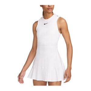 Nike Womens Court Slam Tennis Dress Round Neck Dri Fit Mini White Size Medium